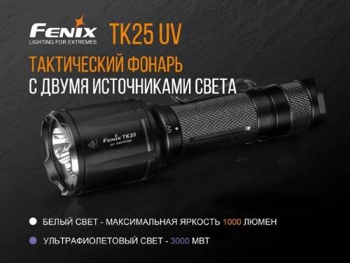 5 Fenix Фонарь тактическийTK25 UV Cree XP-G2 (ультрафиолет) фото 5