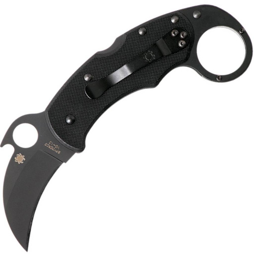96 Spyderco Складной нож керамбит Karahawk All Black - Spyderco 170GBBKP 96 Spyderco Складной нож керамбит Karahawk All Black - Spyderco 170GBBKP